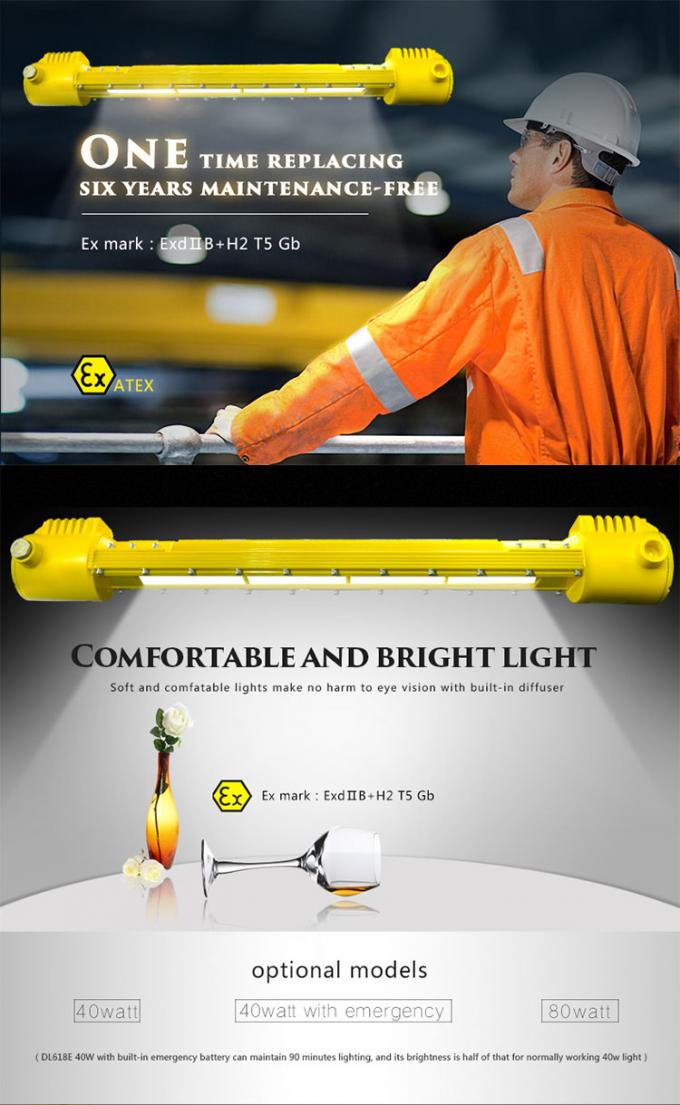 Aluminiumlegierung Explosionssichere LED-Fludscheinwerfer IP67 10000lm Explosionssichere Beleuchtungsarmaturen 1