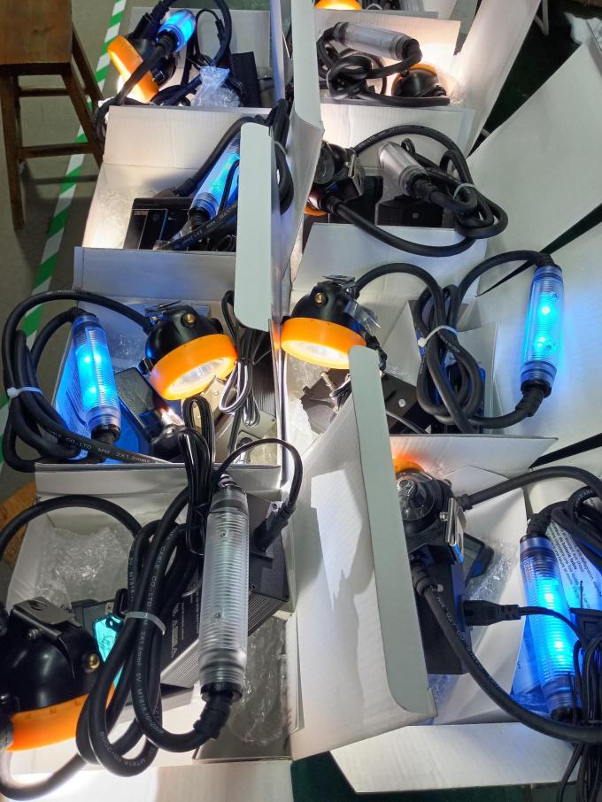 des Bergbau-15000lux wieder aufladbarer LED Bergmann-Cap Lamp With-blaues Blitzen-Rücklicht Sturzhelm-des Licht- 0