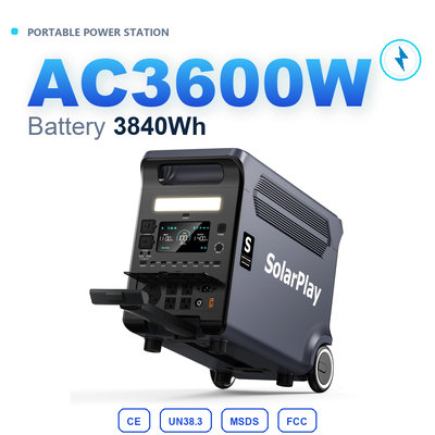 Großhandel 3840Wh 3600W LiFePO4 Solargenerator Schnellladung MPPT Off-Grid Outdoor Camping Stromversorgung US Lager